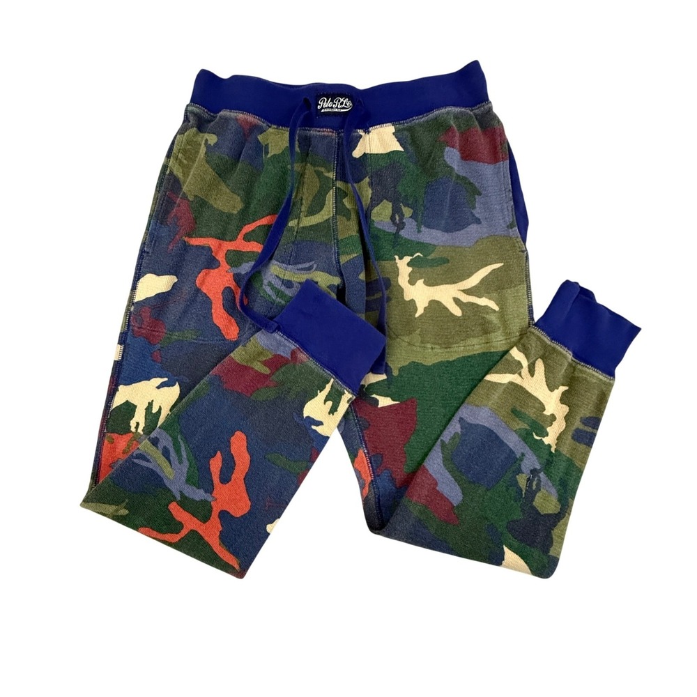 Polo Ralph Lauren Pajama Pants Waffle Knit Big Pony Boys Teen Medium Green Camo